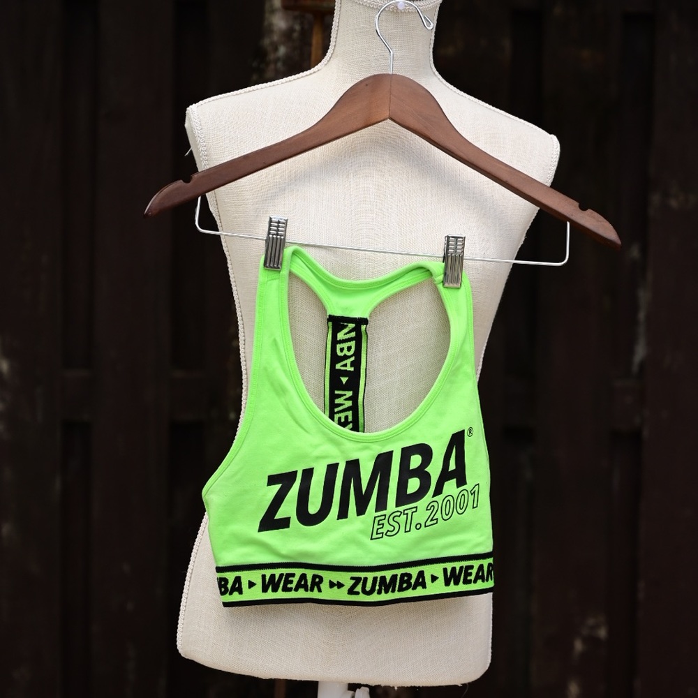 Zumba green sports bra